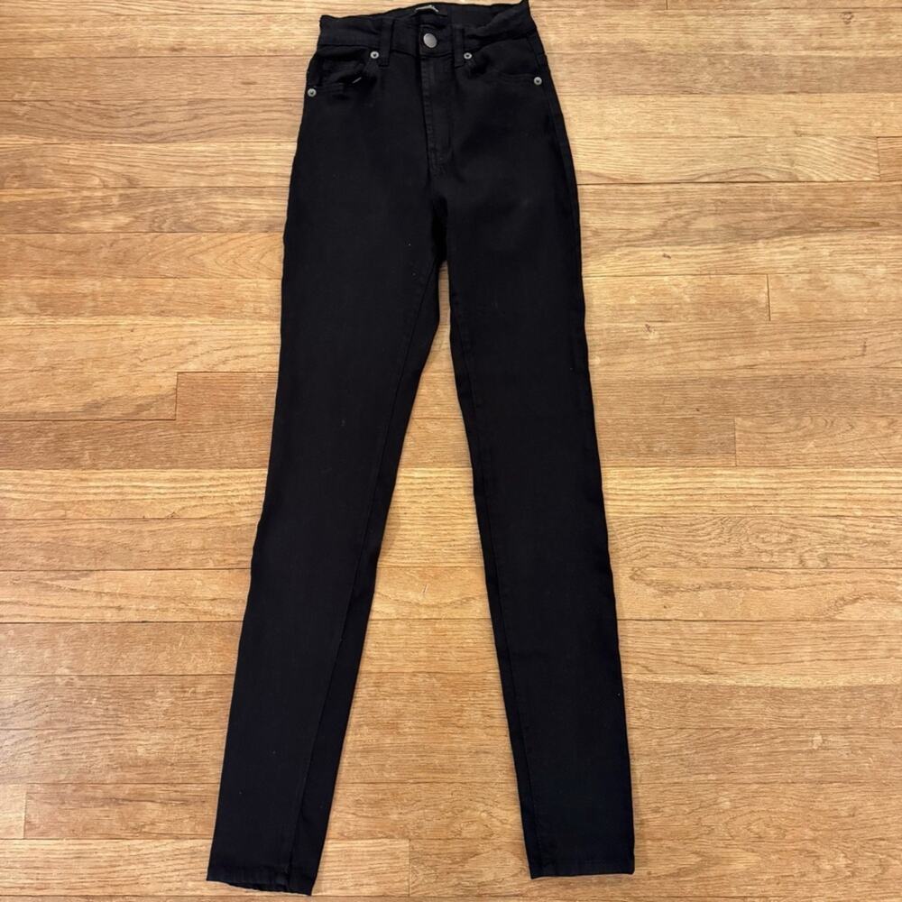 American Bazi black high-rise skinny chino pants juniors size 1 b64